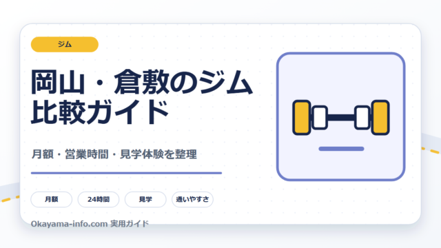 岡山と倉敷のジムを月額・営業時間・見学体験で比較する自作図解
