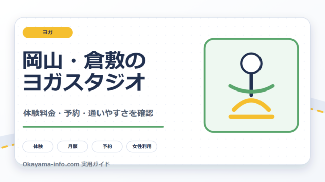 岡山と倉敷のヨガスタジオを体験料金・予約・通いやすさで比較する自作図解