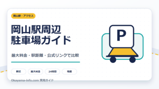 岡山駅周辺の駐車場を最大料金・駅距離・地図で比較する自作図解