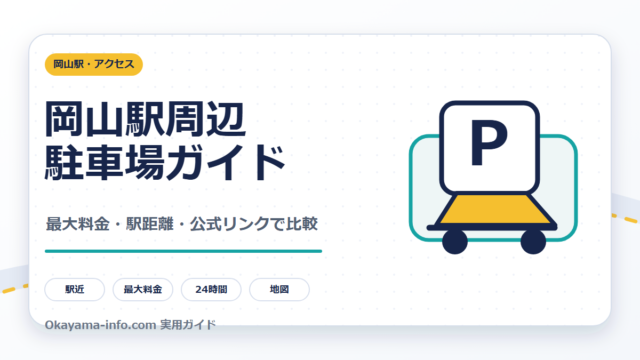 岡山駅周辺の駐車場を最大料金・駅距離・地図で比較する自作図解